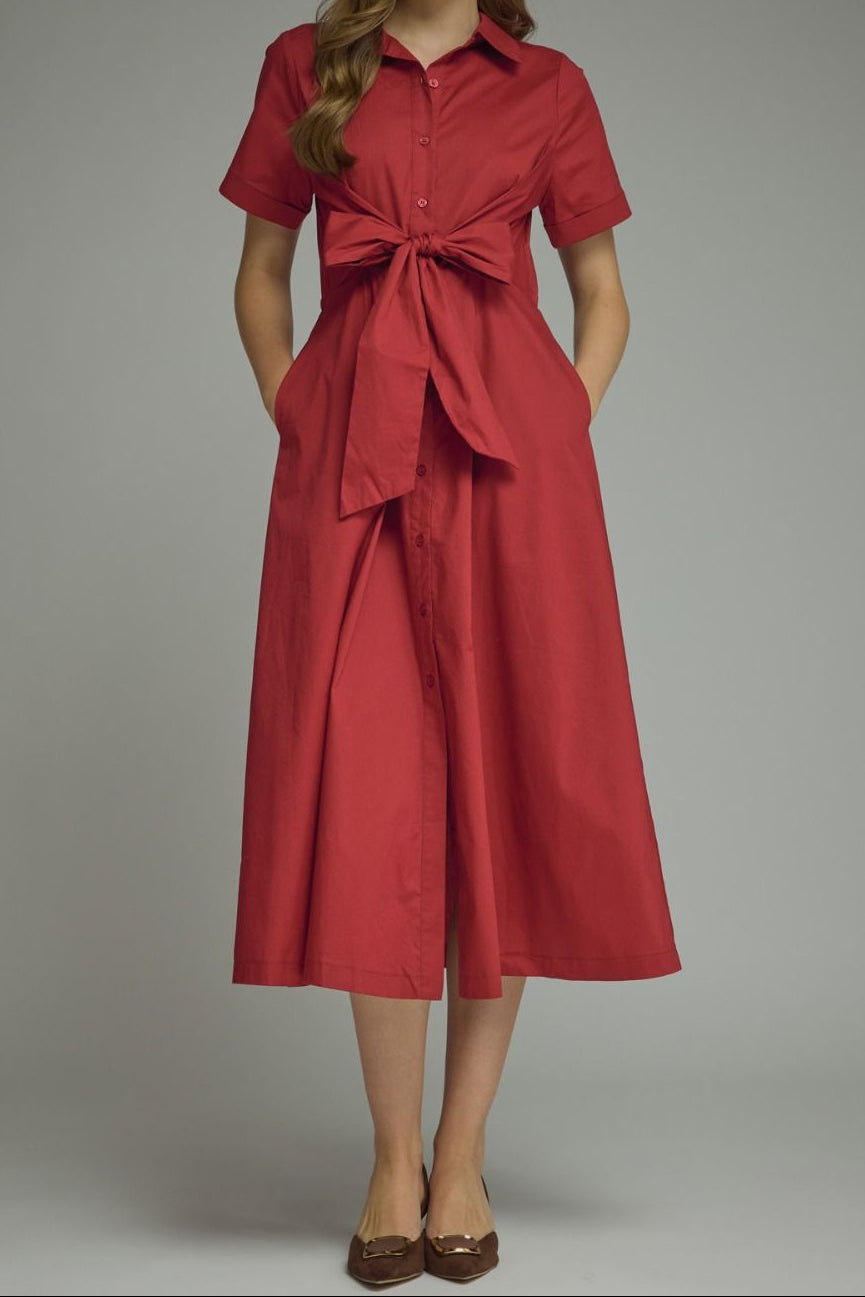 Perfect Burgundy Bow Dress