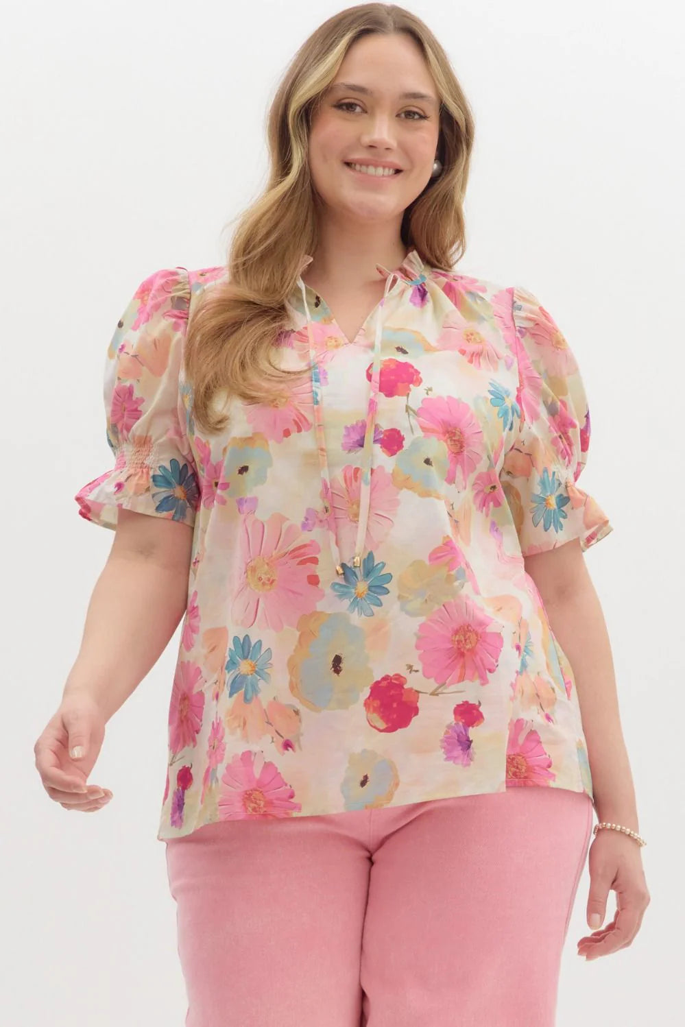 Plus Happy Blooms Blouse