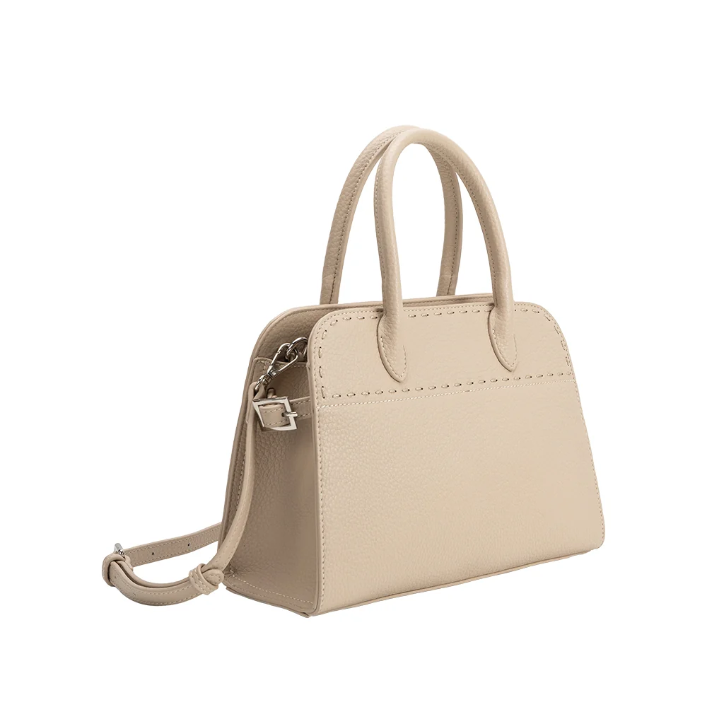 Marlo Vegan Leather Top Handle Bag-Bone