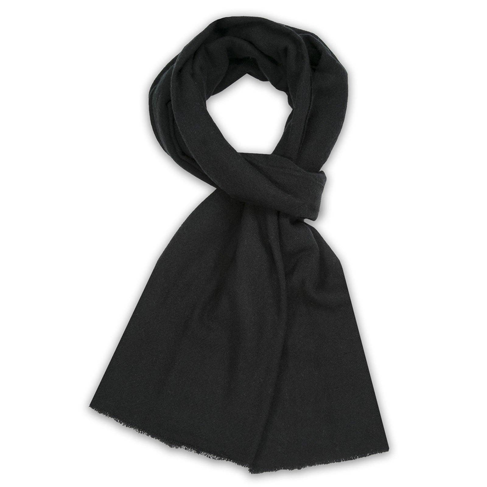 Color Cashmere Scarf-Black