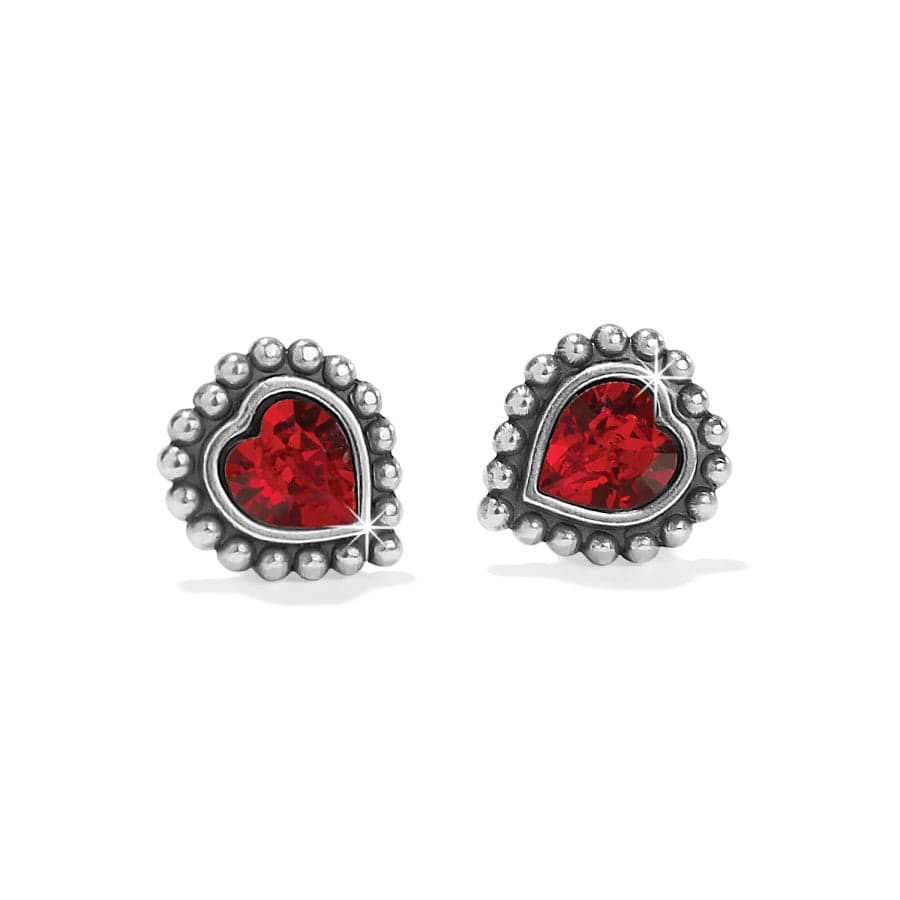 {Brighton} Shimmer Heart Mini Post Earrings-Red