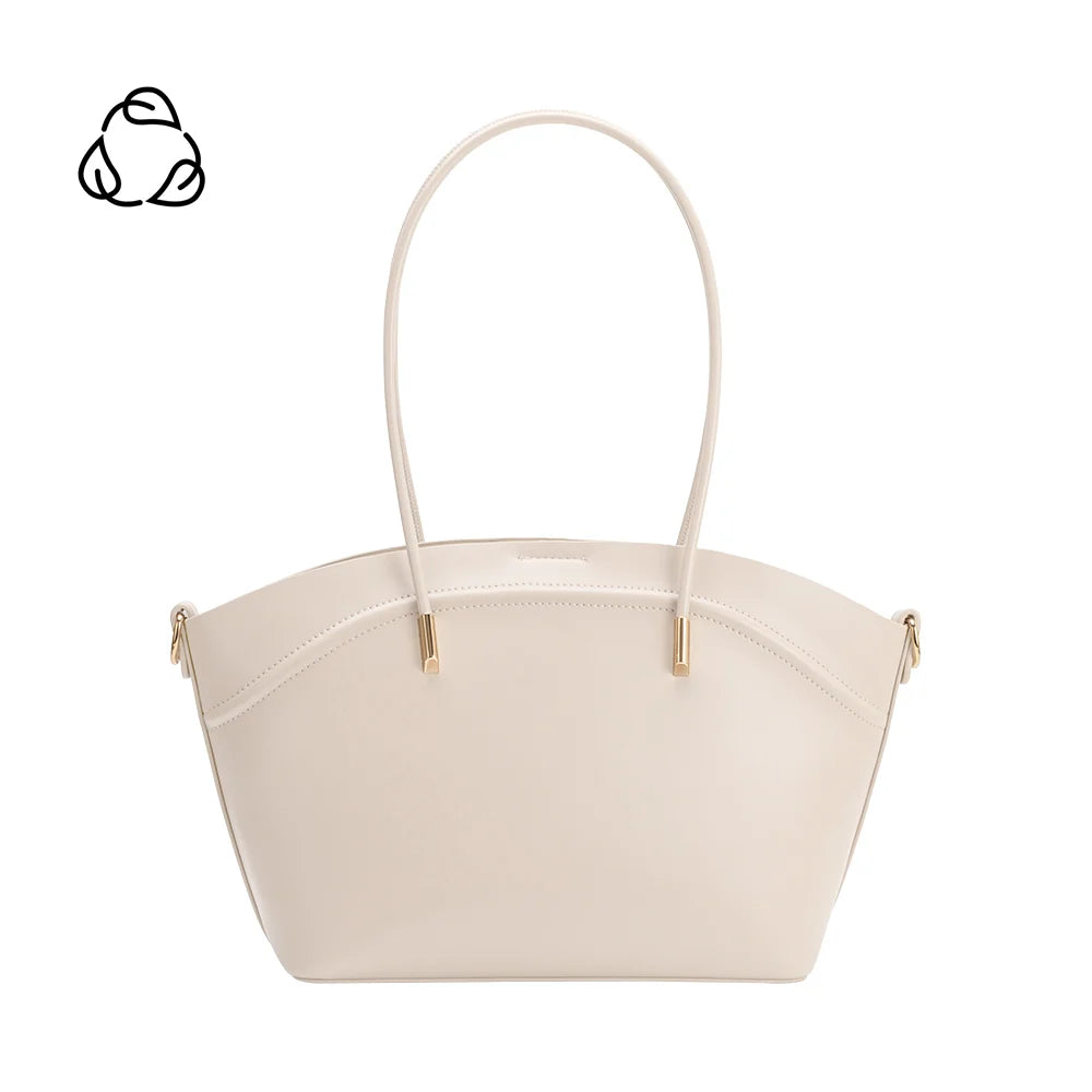 Hazel Vegan Leather Tote Bag-Ivory
