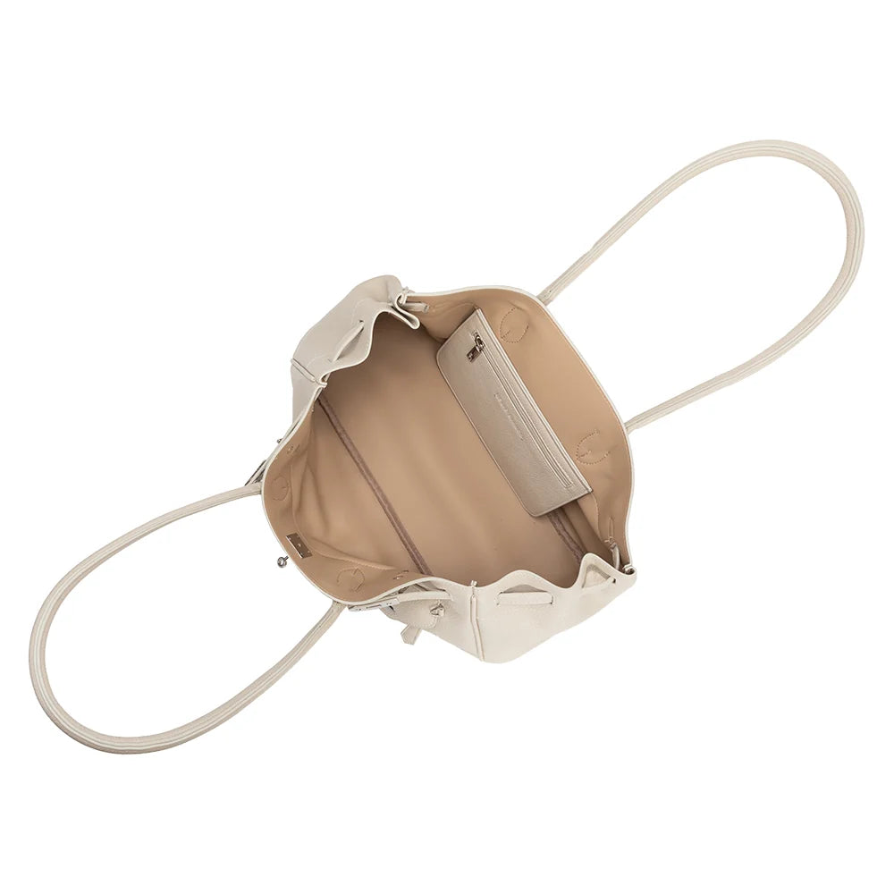Rocky Vegan Leather Shoulder Bag-Ivory