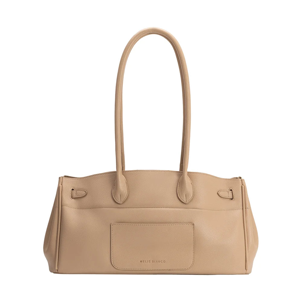 Rocky Vegan Leather Shoulder Bag-Nude