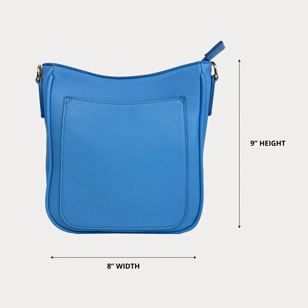 Madelyn Vegan Pebble Leather Messenger-Sky