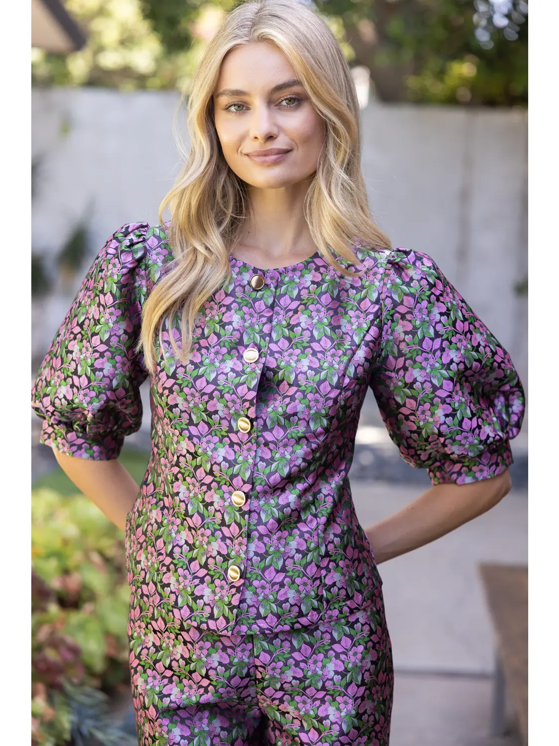 Violet Bloom Peplum Top