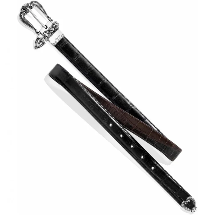 [Brighton] Hearts Reversible Belt-Blk/Choc