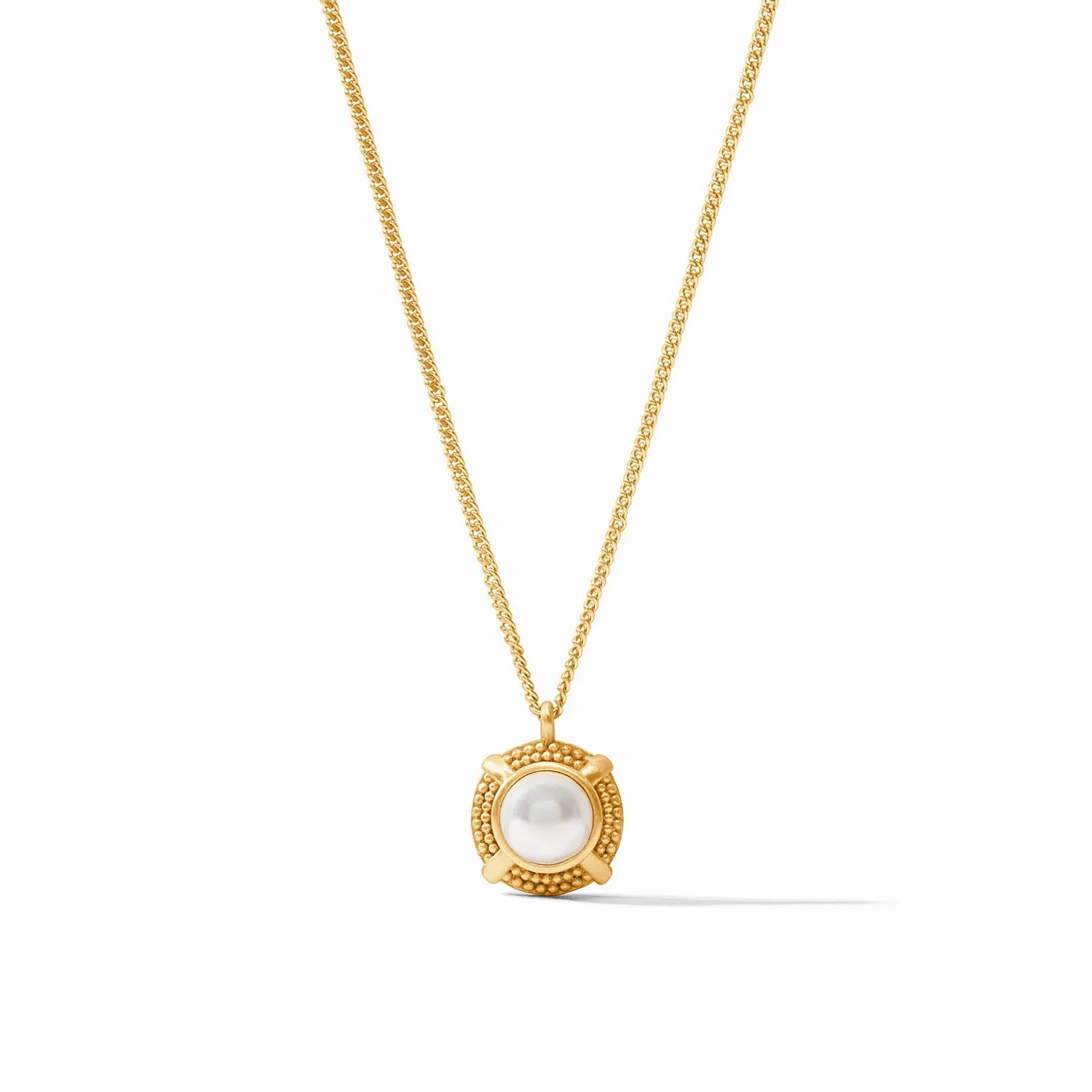 [Julie Vos] Cabochon Solitaire Necklace-Gold-Pearl