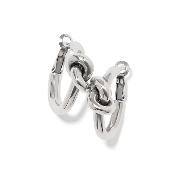 [Brighton] Interlok Single Knot Hoop Earrings - Silver