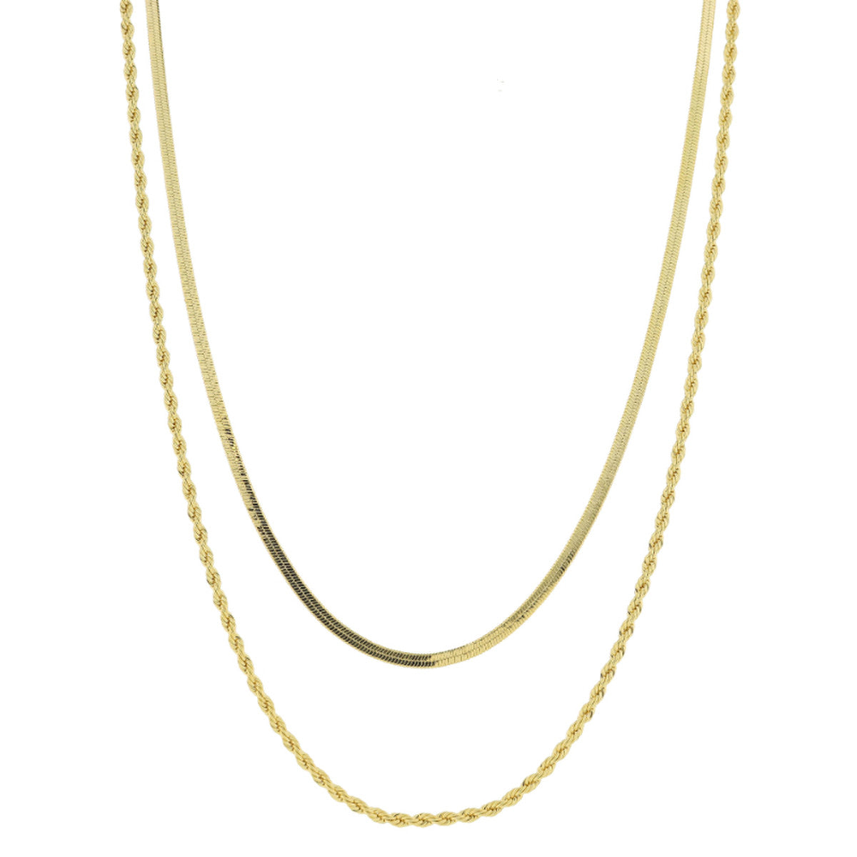 [Jane Marie] Dainty Two Strand Chain Necklace