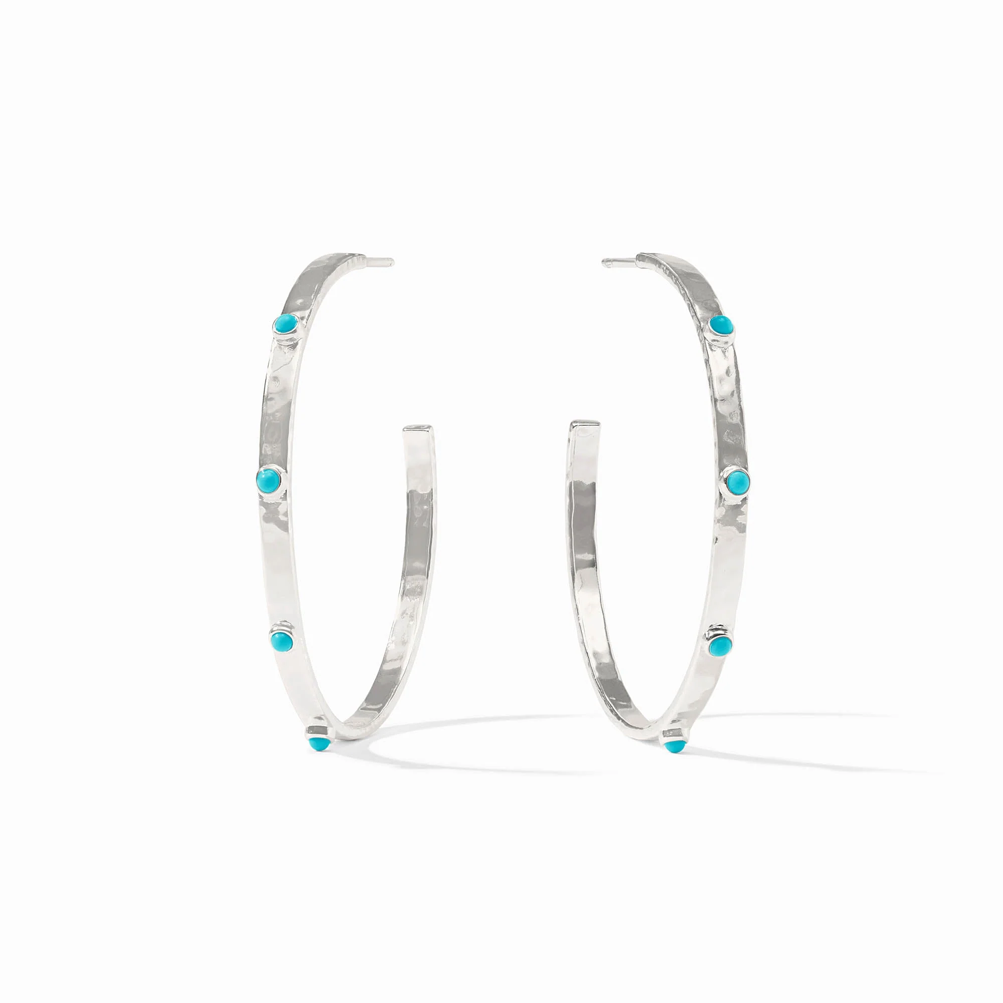 [Julie Vos] Crescent Stone Hoop- Turquoise Blue XL