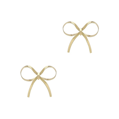 Simple Gold Bow Stud Earrings