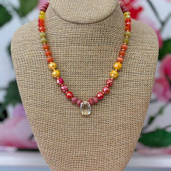 Glitz Beaded Necklace-Sunset Mix