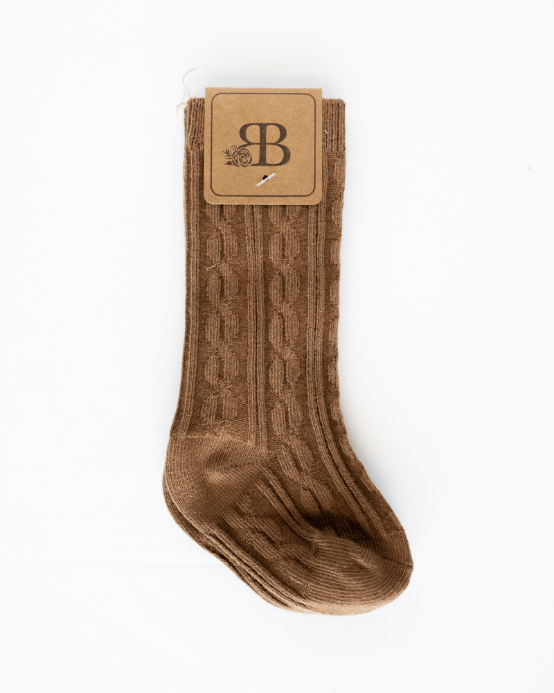 Pepper Knee-High Cable Knot Socks