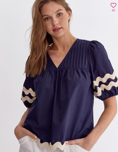 [entro] Afternoon Daydream Top-Navy