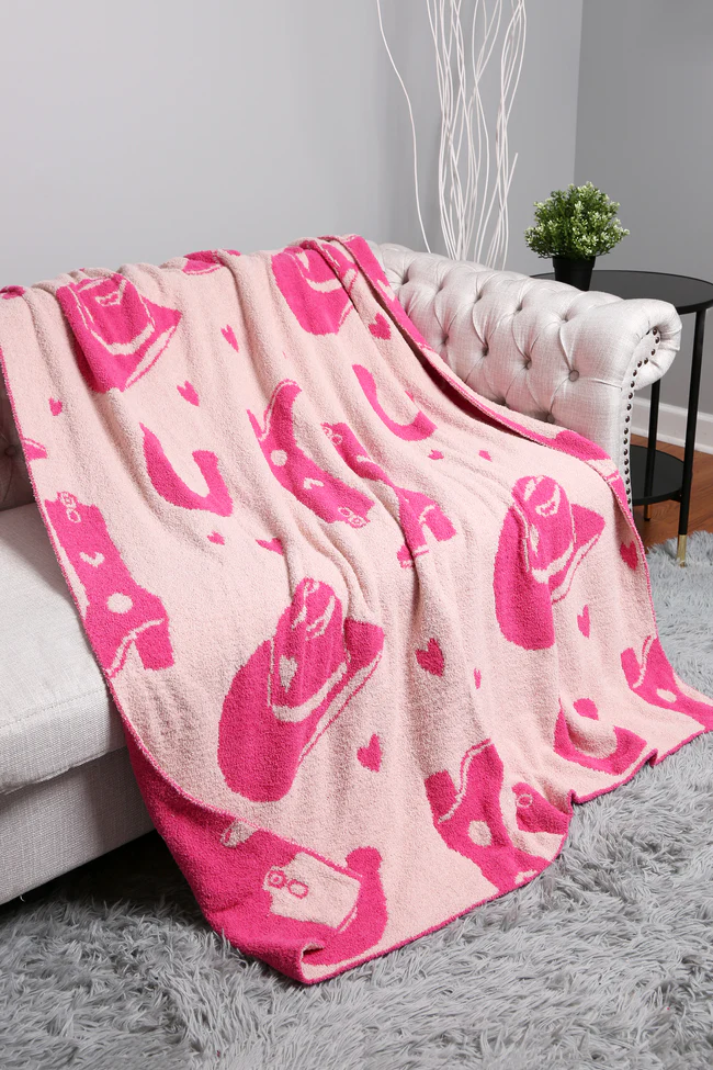 Fuchsia Cowgirl Throw Blanket
