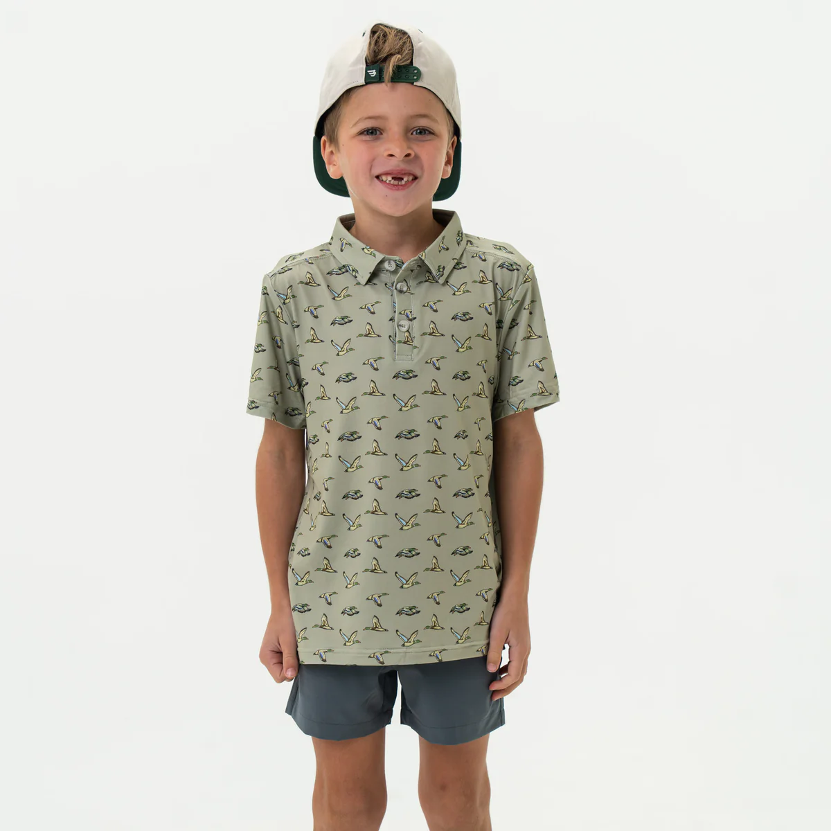 [Burlebo]Youth - Performance Polo - Flying Ducks Green