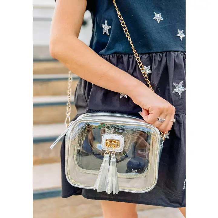 Addison Clear Crossbody-Platinum