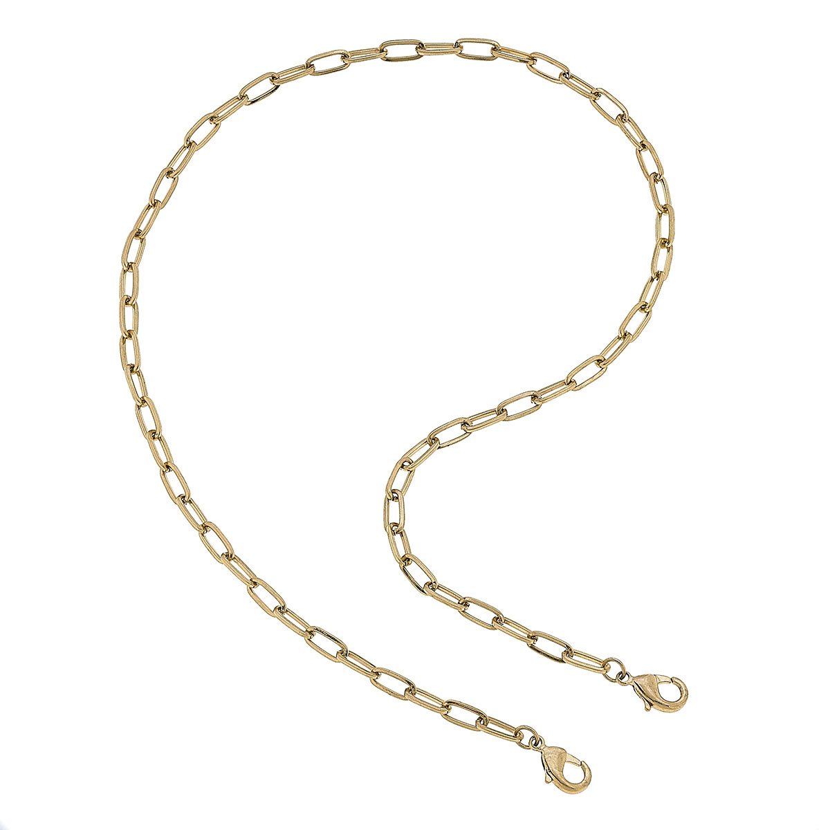 Soleil Medium Paperclip Chain Mask Necklace-Gold