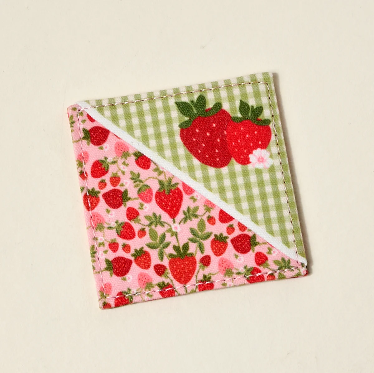 Corner Keeper Fabric Bookmark - Strawberry Fields