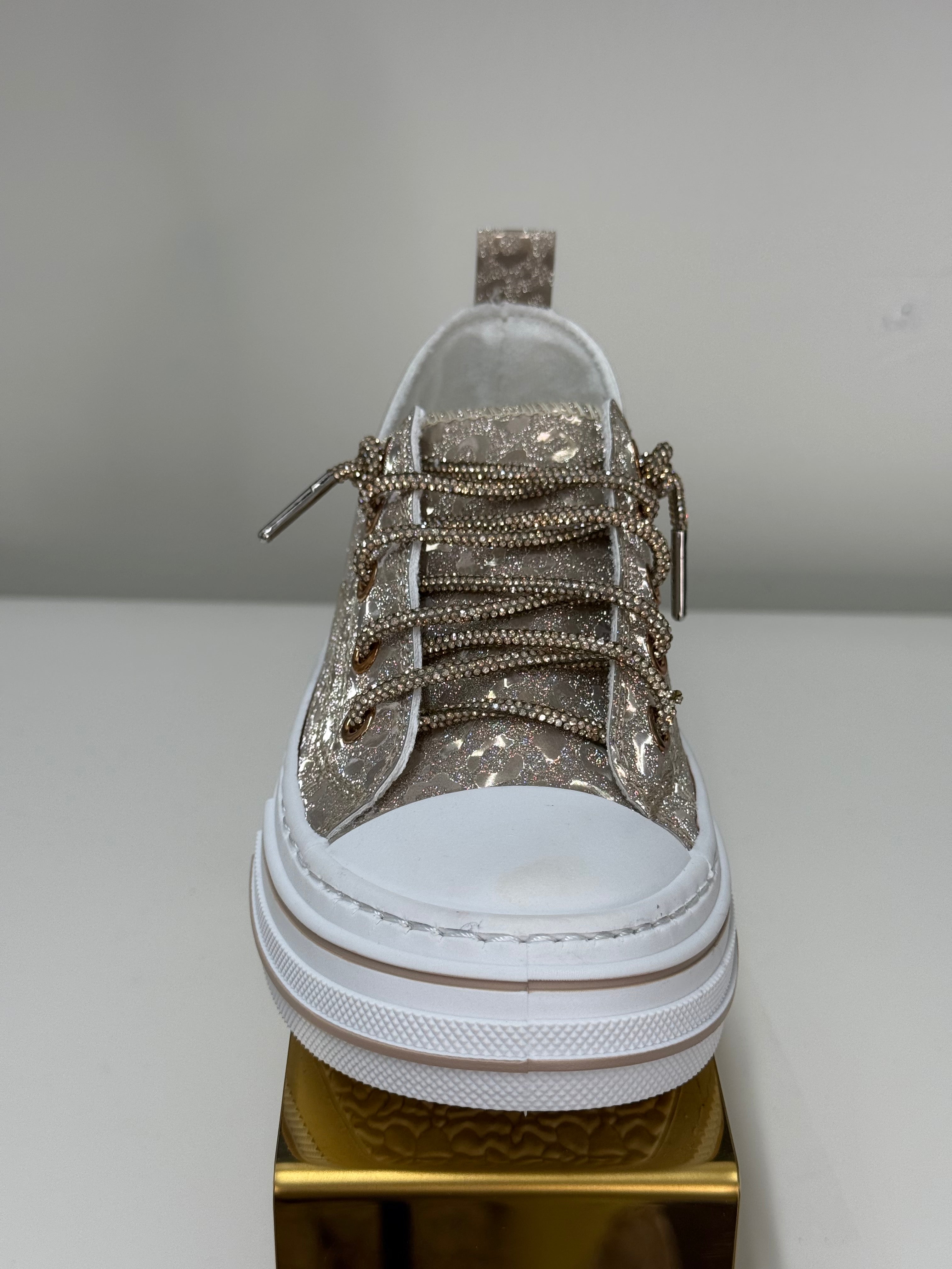 Aman Leopard Shine Sneaker - Gold