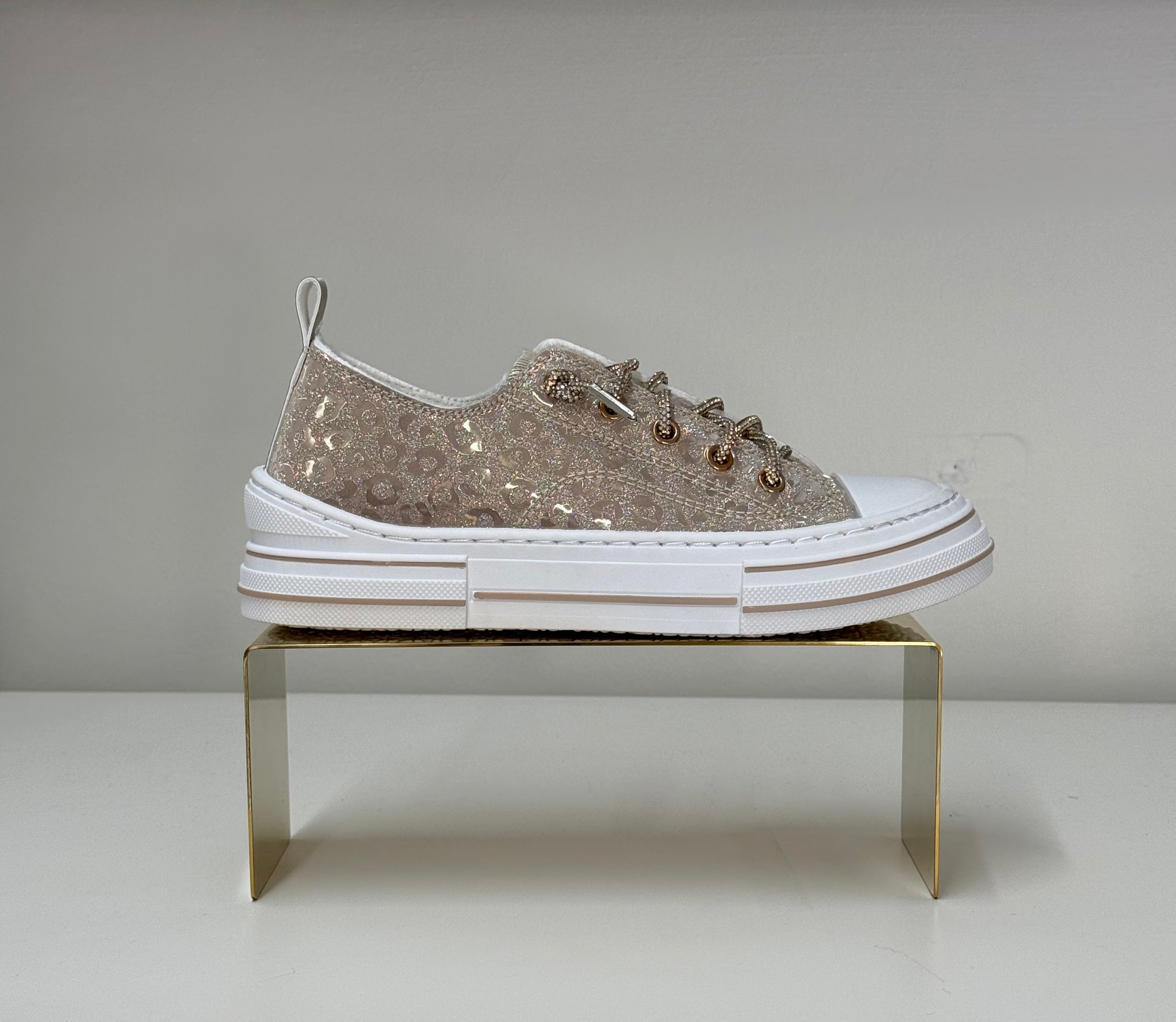 Aman Leopard Shine Sneaker - Gold