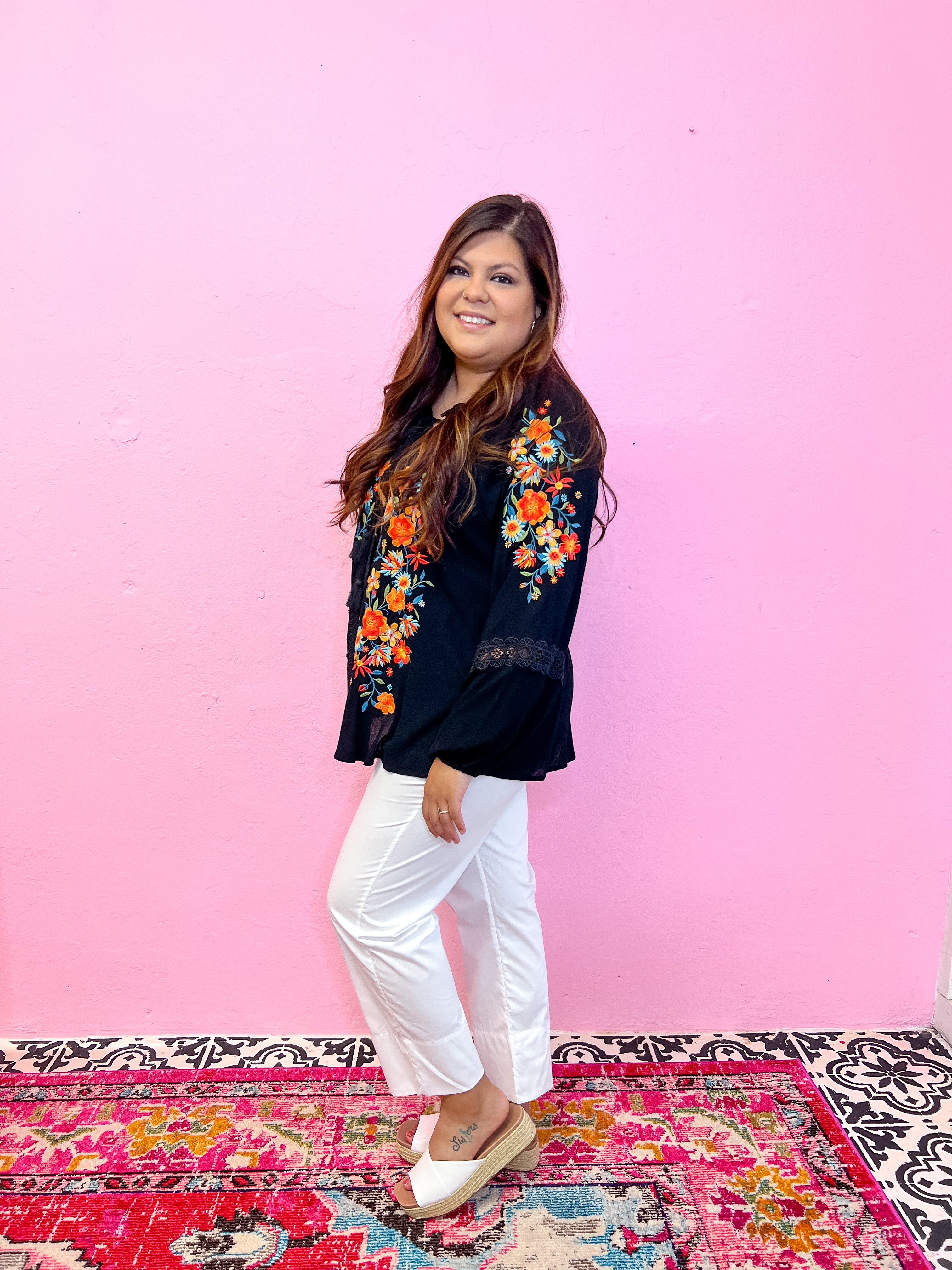 {Plus} Bella Embroidered Blouse