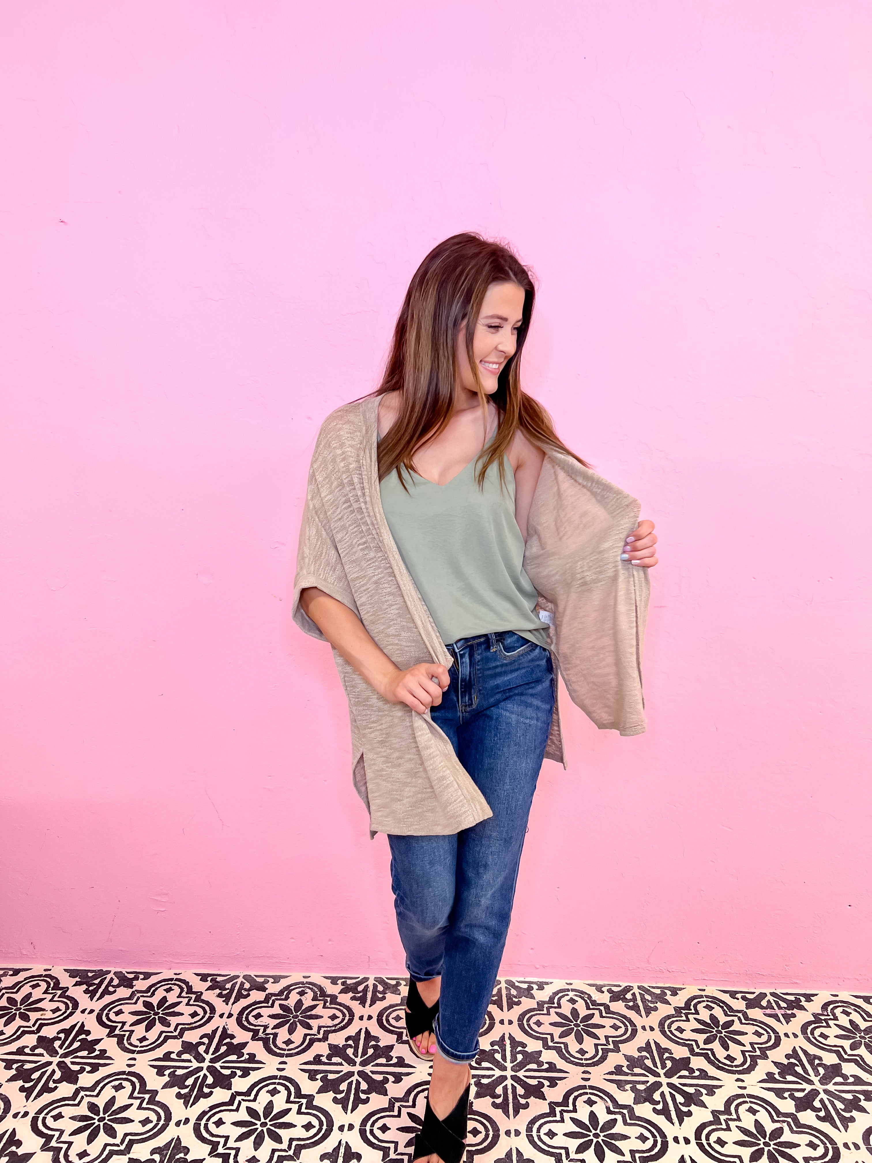 Covered In Cozy Cardigan-Taupe
