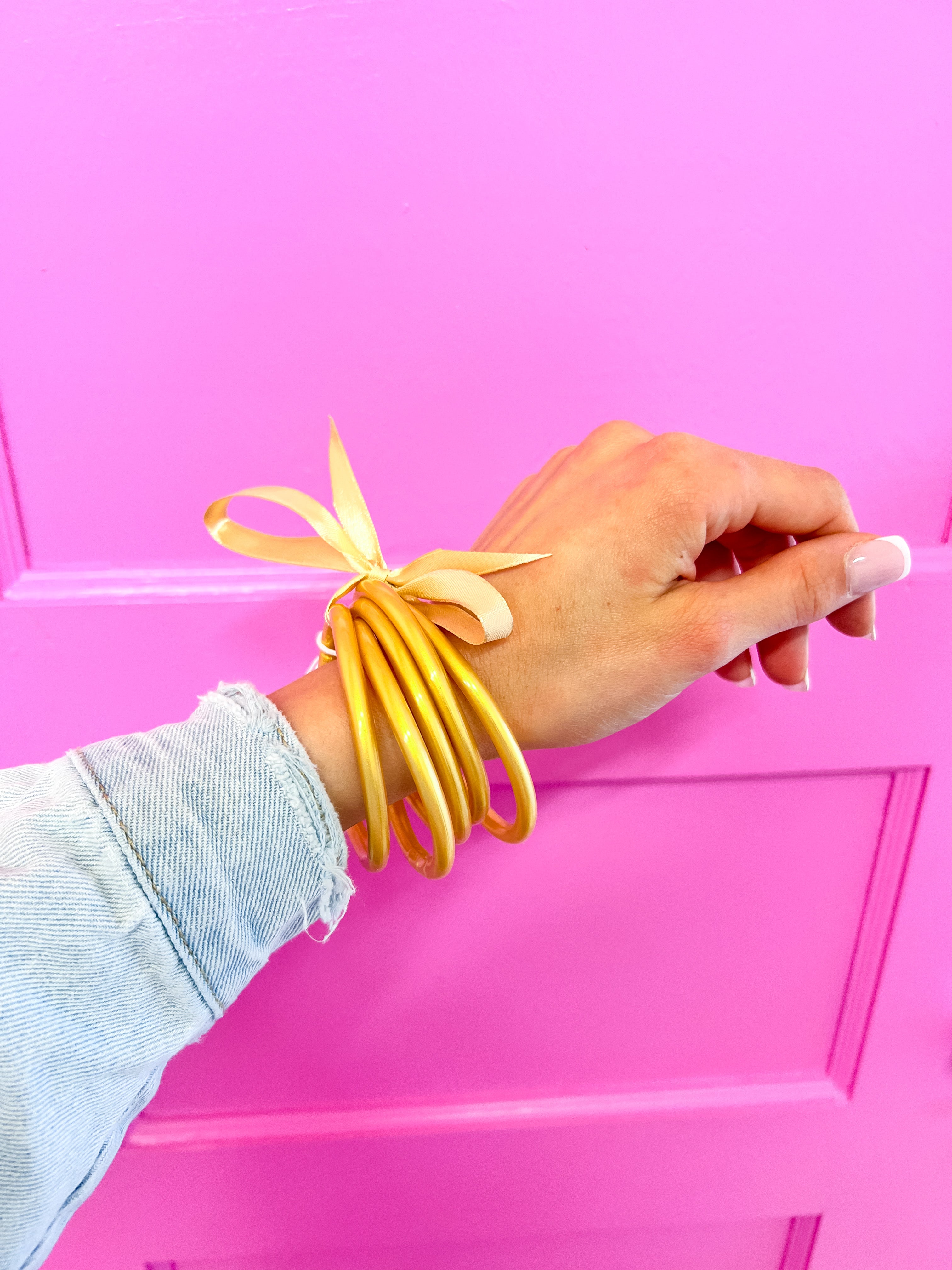 Jelly Foil Bracelets-Lt. Gold