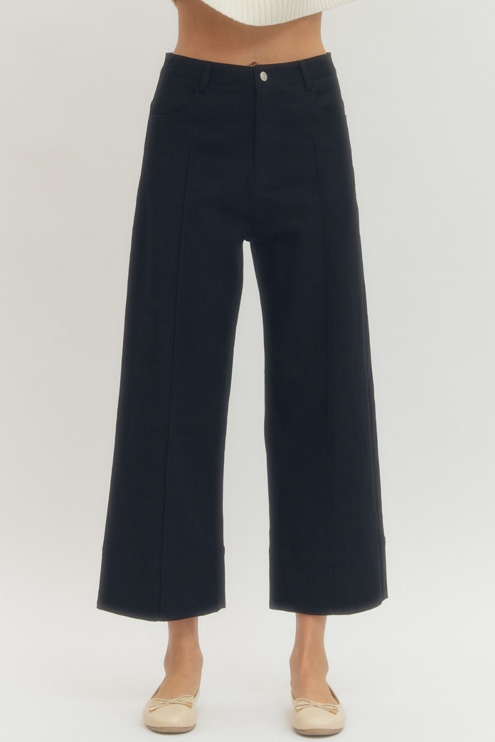 Cropped Denim Pant-Black