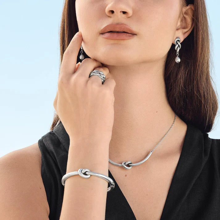 [Brighton] Interlok Single Knot Hinged Bangle-Silver