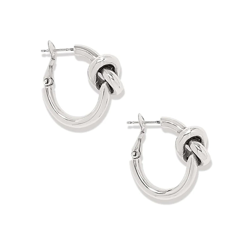 [Brighton] Interlok Single Knot Hoop Earrings - Silver