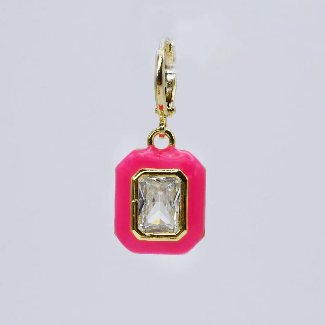 Pink Crystal Pendant Charm