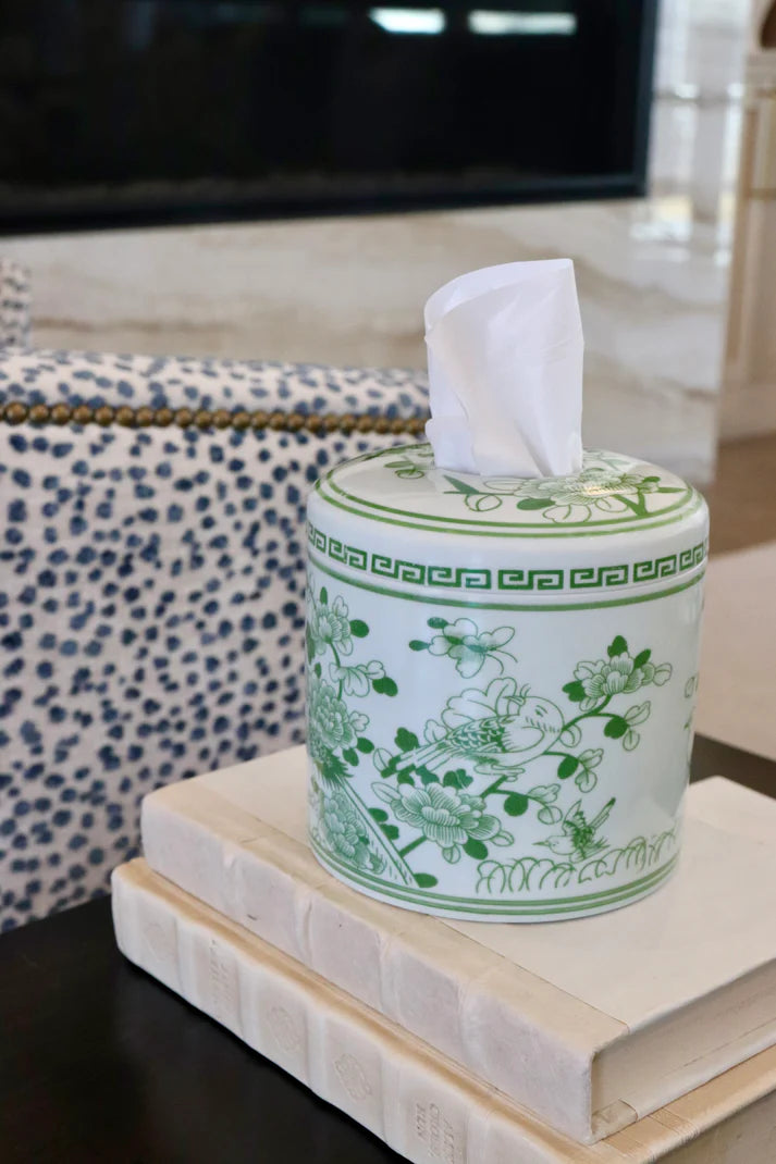 The Jade Tissue Vessel - Jade Green Floral