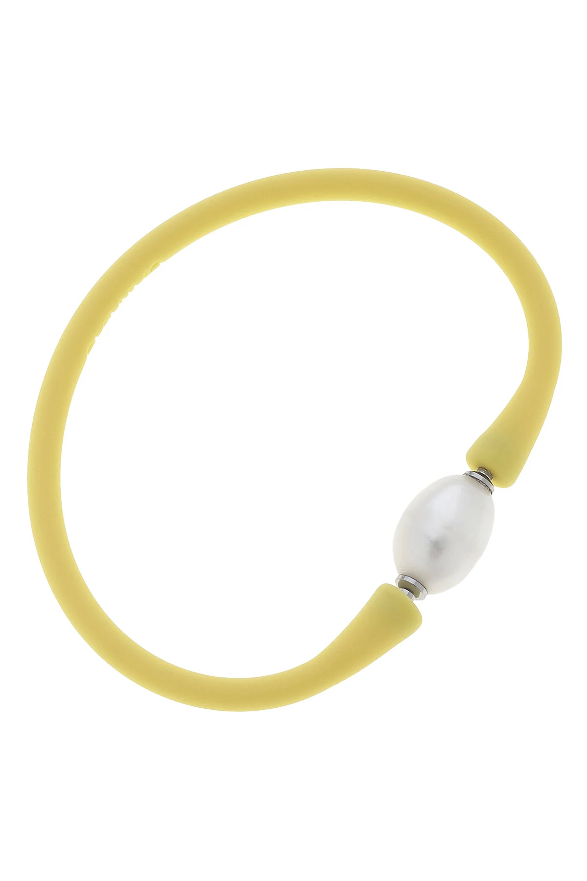 Bail Fresh Water Pearl Silicone Bracelet-Yellow