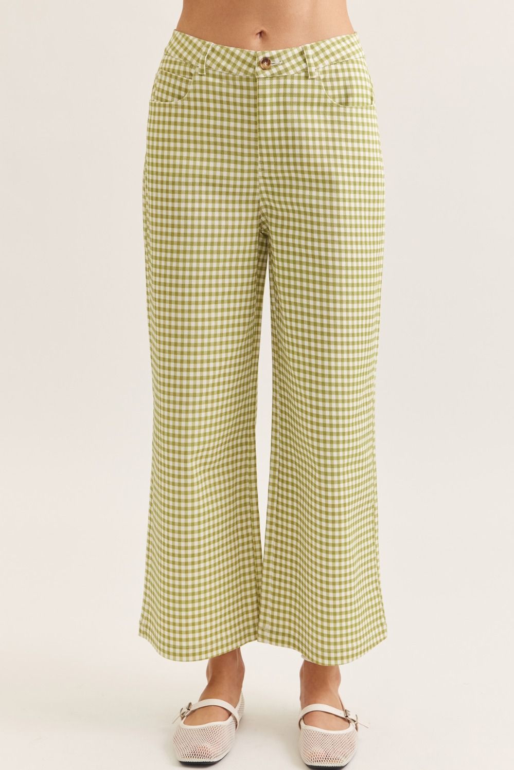 Tillie Gingham Pant-Matcha