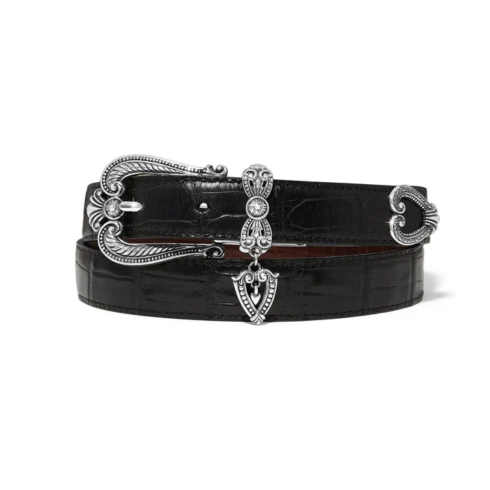 [Brighton] Hearts Reversible Belt-Blk/Choc