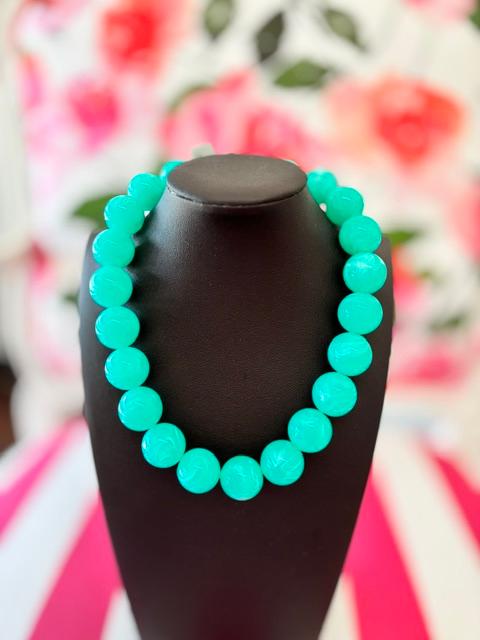 Round Beaded Necklace-Jade