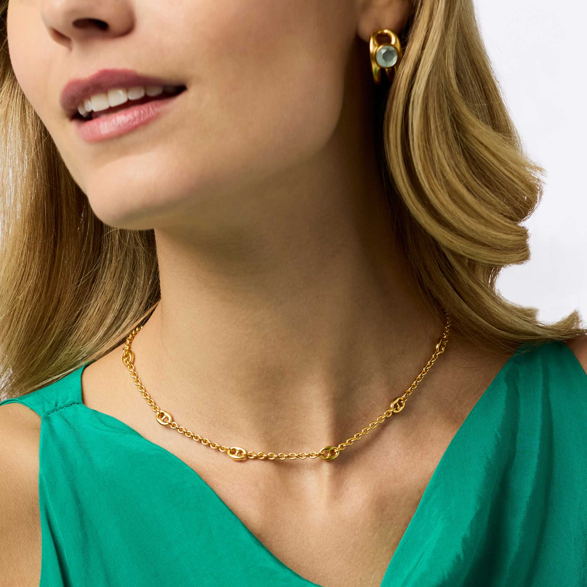 [Julie Vos] Laguna Delicate Station Necklace-Gold