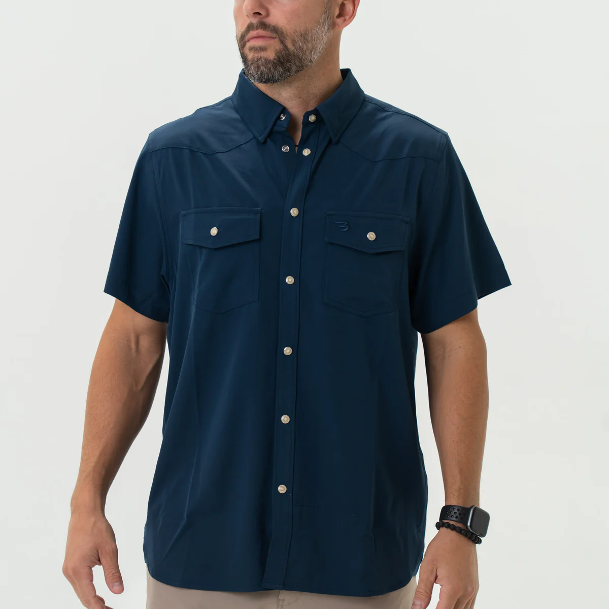 [Burlebo]Performance Western Shirt - Navy