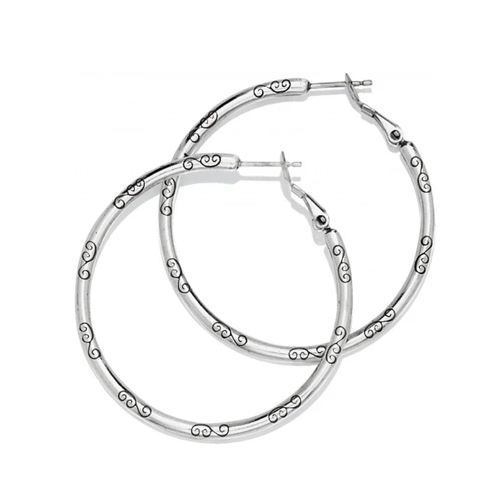 [Brighton] Large Earring Charm Hoops-Silver