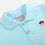 Boys Light Blue Santa Polo Shirt