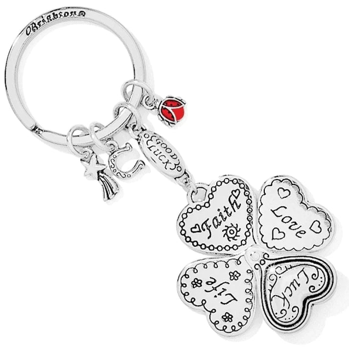 [Brighton] Lucky Clover Heart Fob-Silver