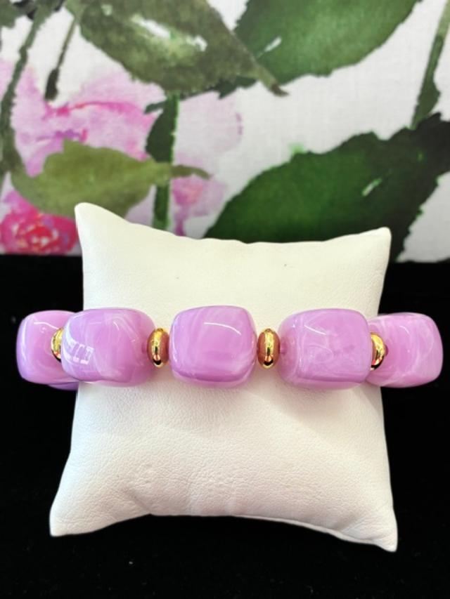 Beaded Bracelet-Lilac