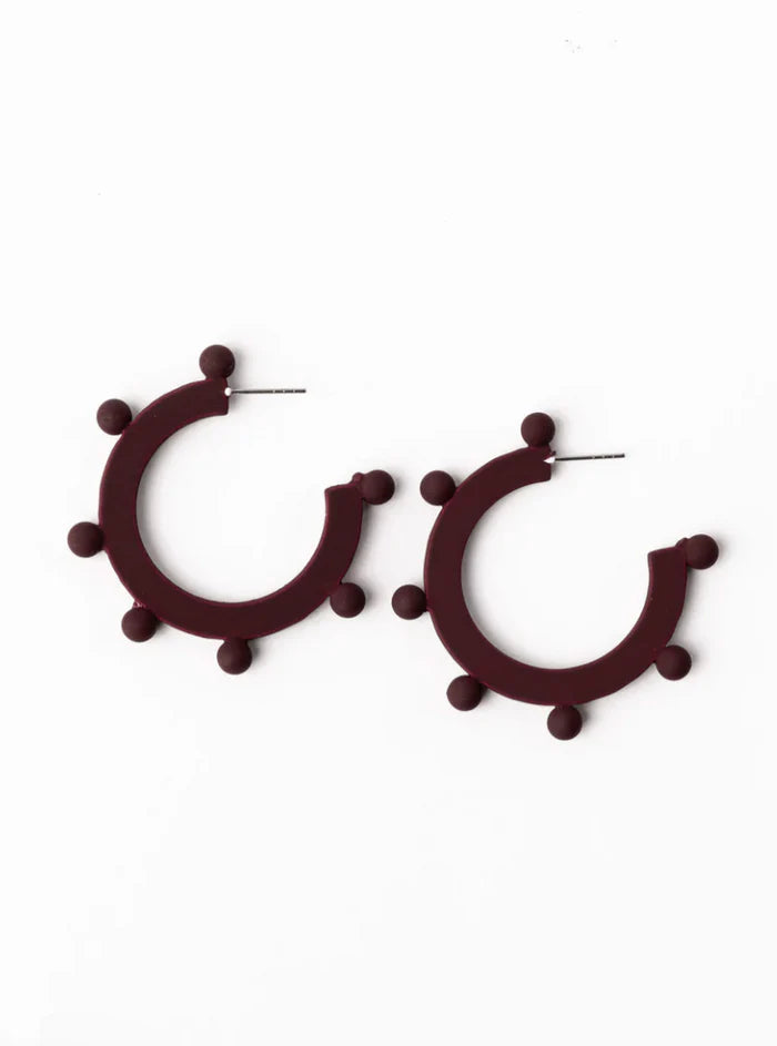 Astrid Earrings Medium - Maroon