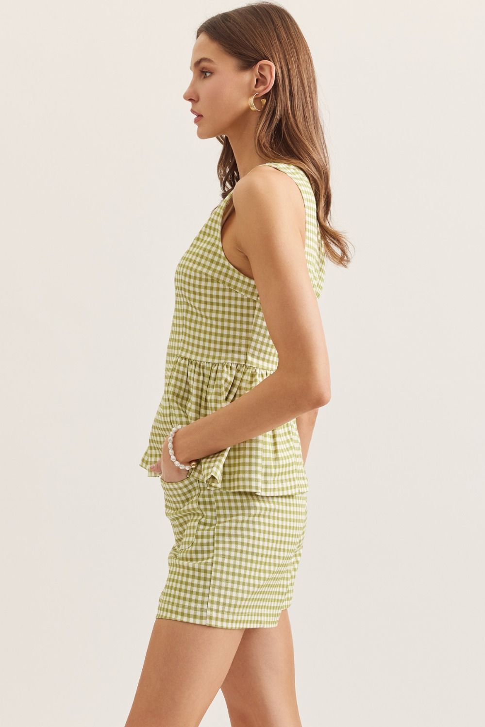 Tillie Peplum Top-Matcha