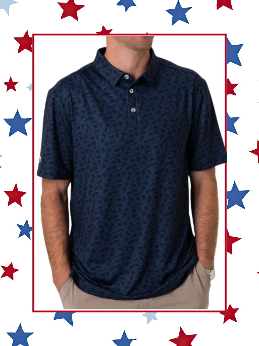 STARS AND STRIPES PERFORMANCE POLO-NAVY