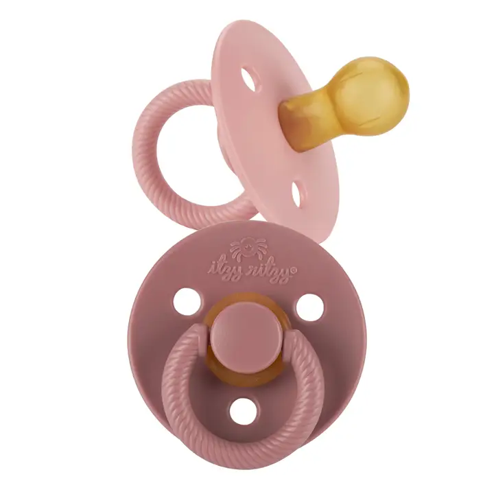 Itzy Soother Natural Rubber Paci Sets - Blossom+Rosewood