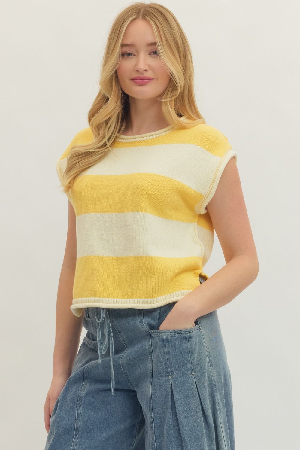 Lemon Stripe Summer Sweater