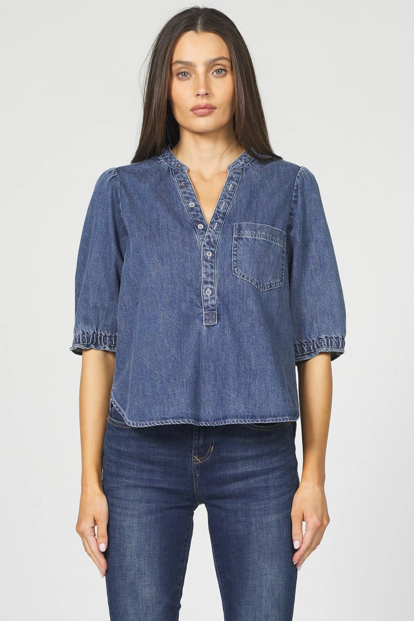 [Dear John] Sidney Denim Top- Independence Blue